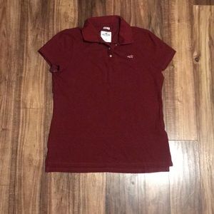 Juniors Hollister polo size XL stretch/ maroon